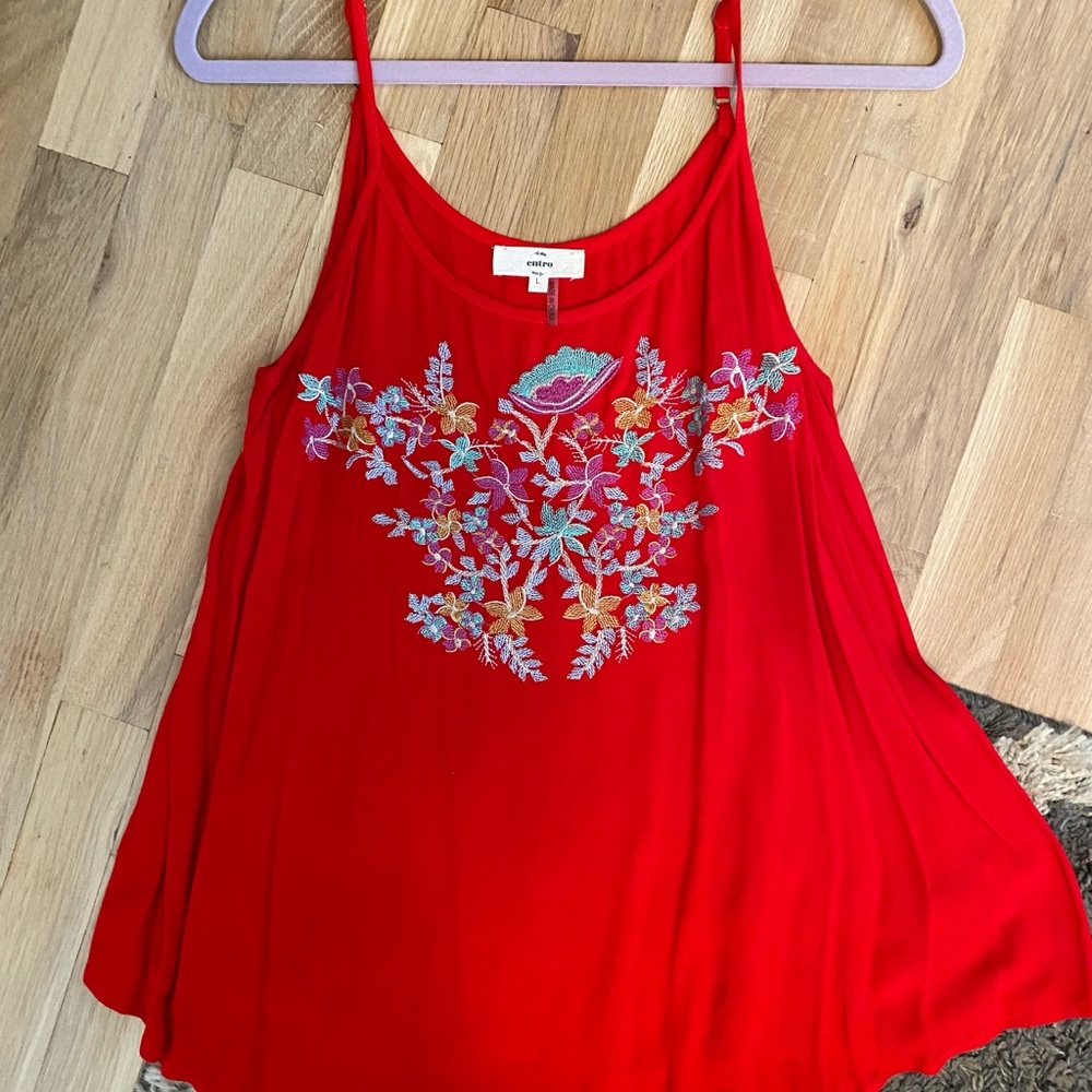 Embroidered tank